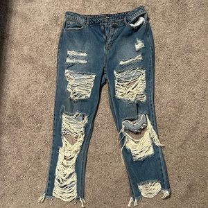 Distressed jeans